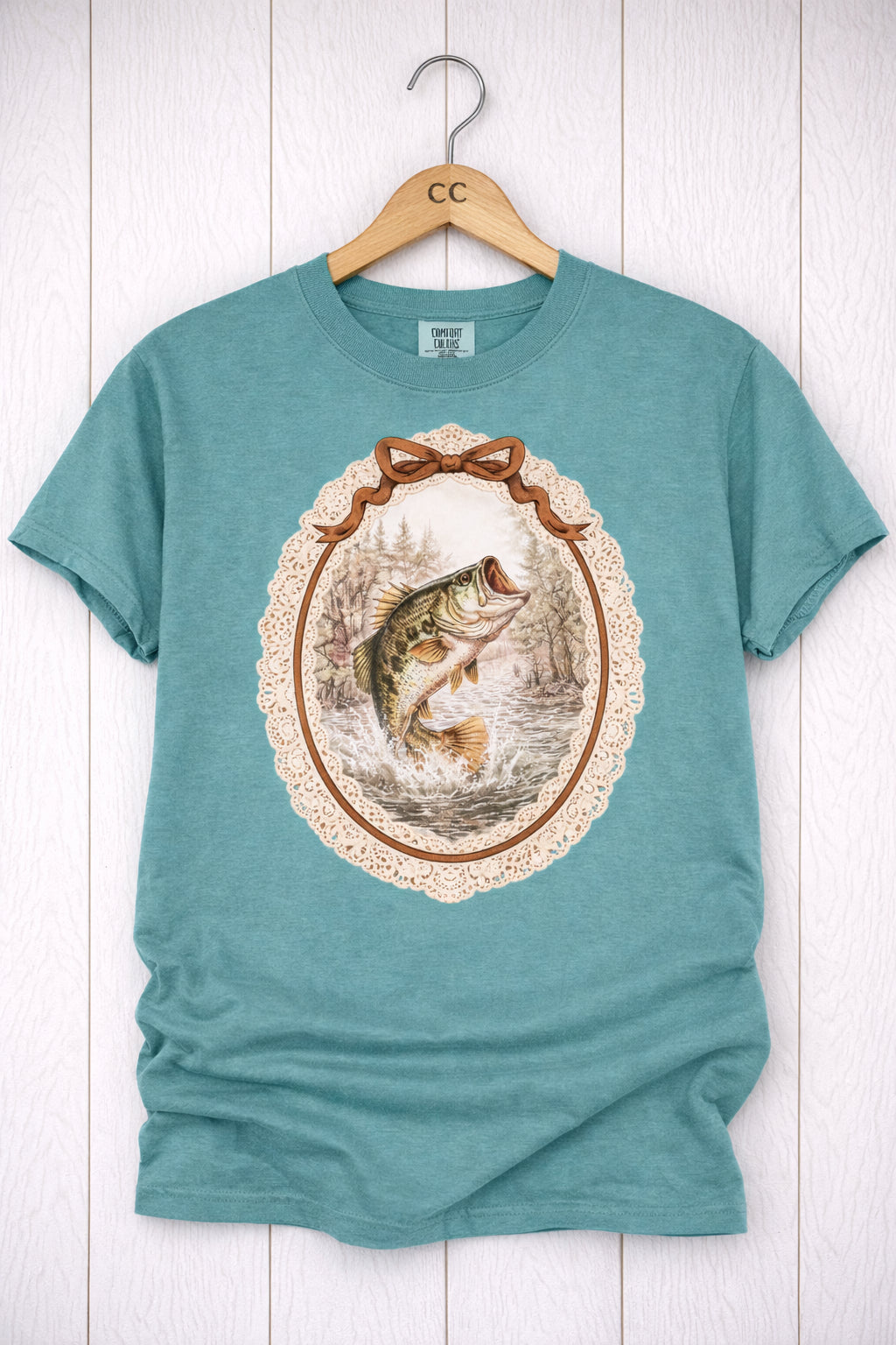 Vintage Bass Fishing Lace Frame Tee
