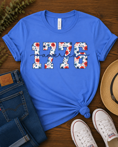 1776 America Floral Tee