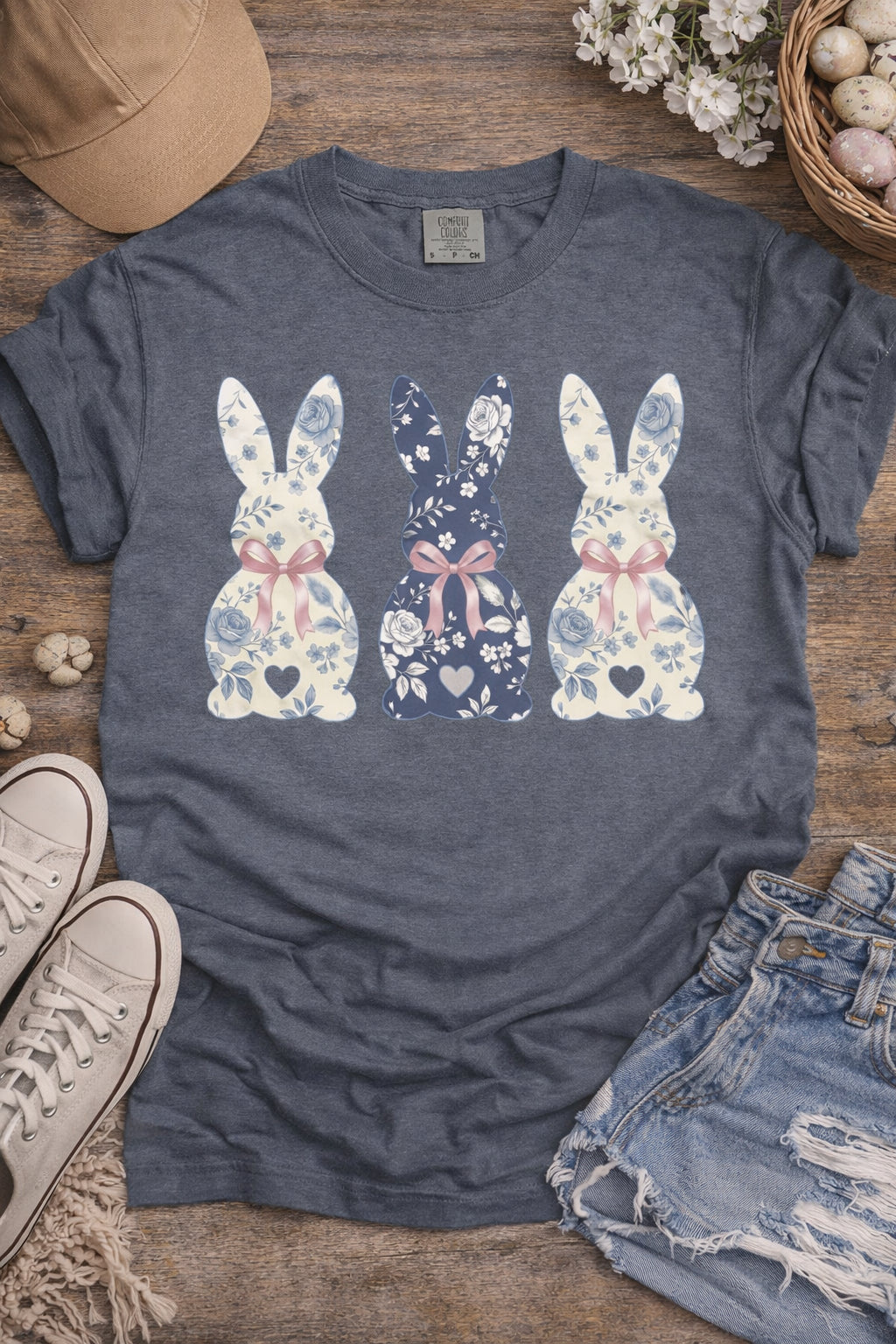 Floral Easter Bunny Trio
