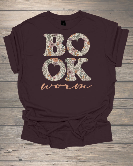 Book Worm Floral Graphic Tee