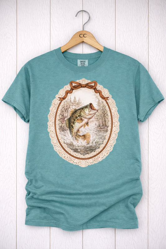 Vintage Bass Fishing Lace Frame Tee